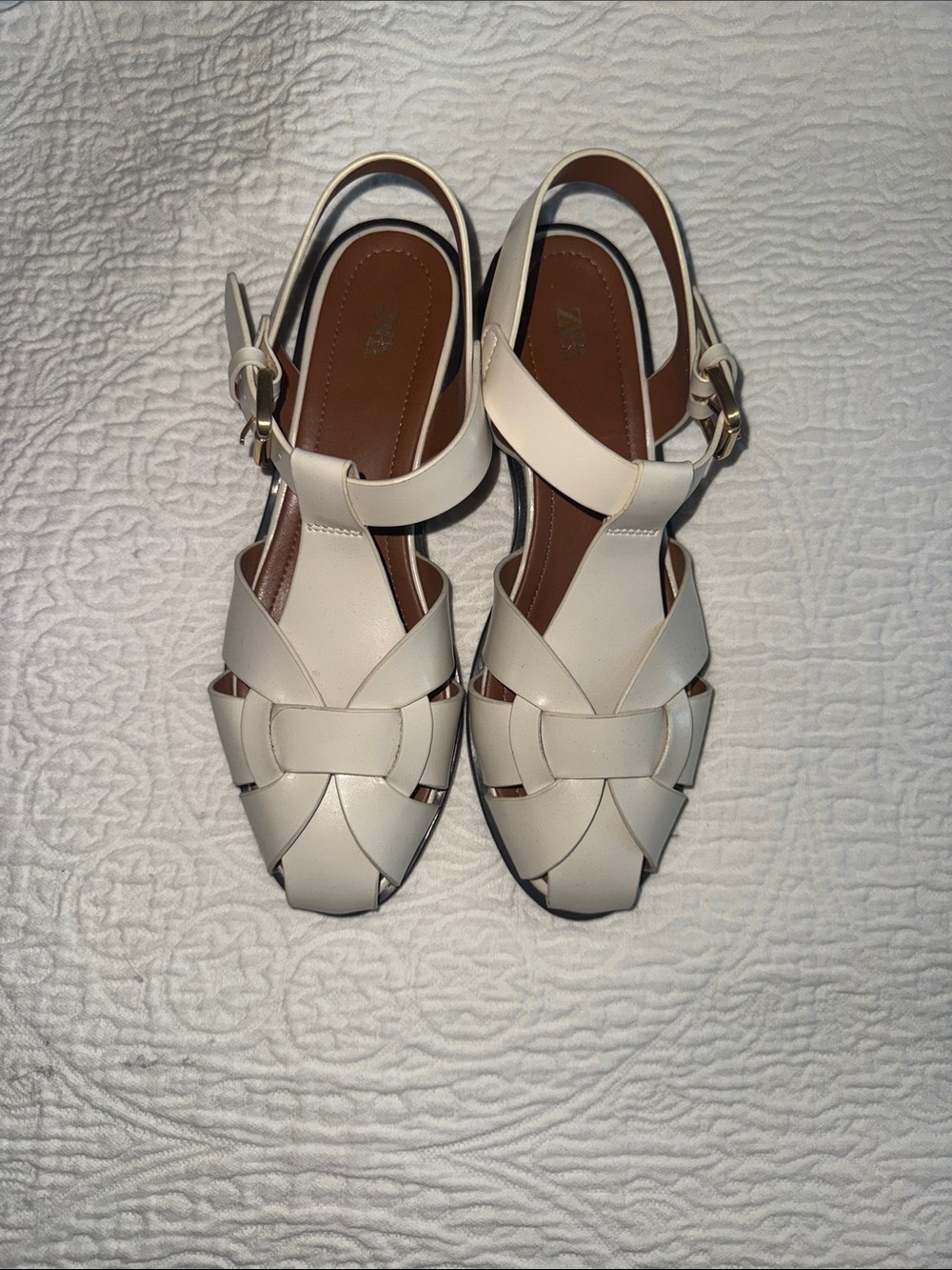 Sara Women’s White Woven Slingback Sandals
